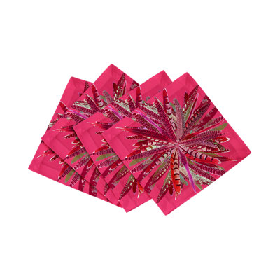 Pheasant Feathers Cotton Sateen Cocktail Napkins