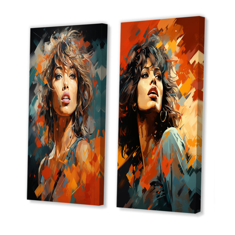 Turquoise Turner - ensemble de 2 reproductions d'art sur toile, H 28 po x l 25 po, Toile tendue