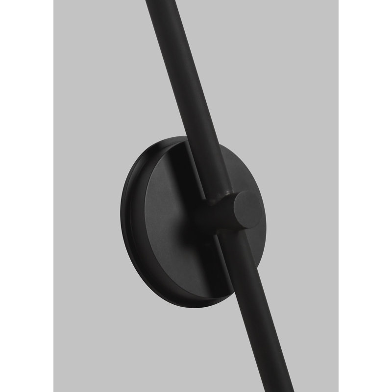 Allegra Steel Plug-in Swing Arm Sconce, 48.38" H x 8" W x 19.88" D, Midnight Black