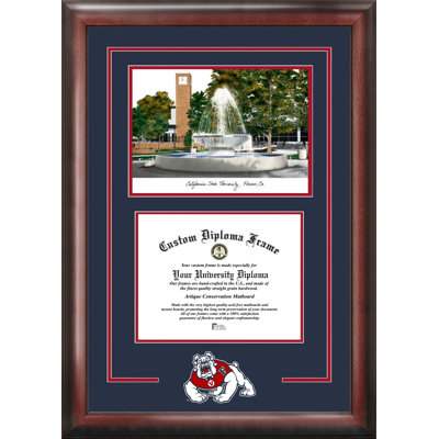 Cadre de fresno de diplôme de diplômé avec images campus de bulldogs state NCAA
