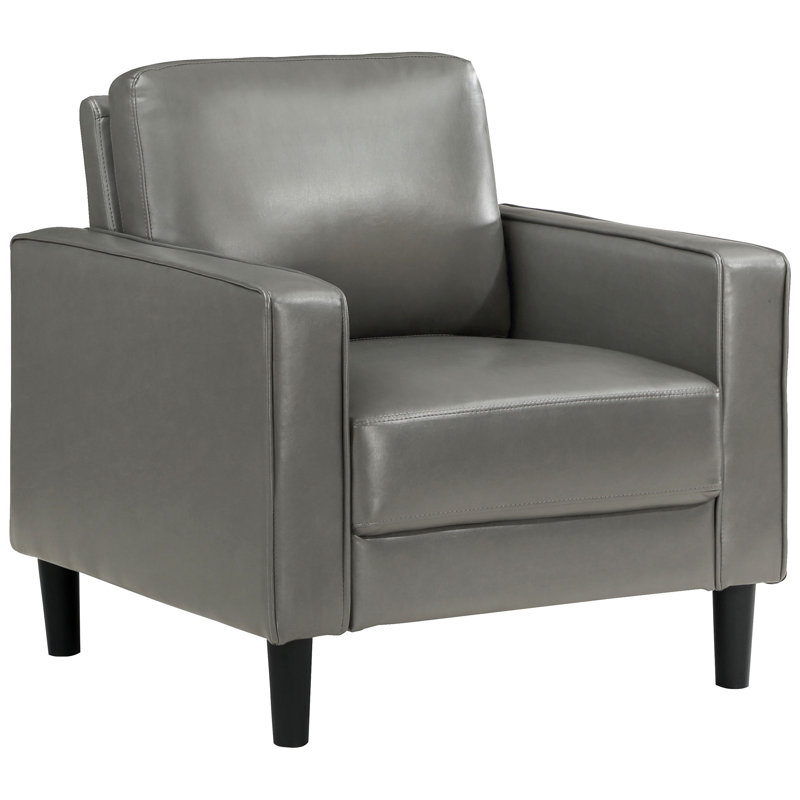 Farallone Upholstered Track Arm Accent Chair, Grey
