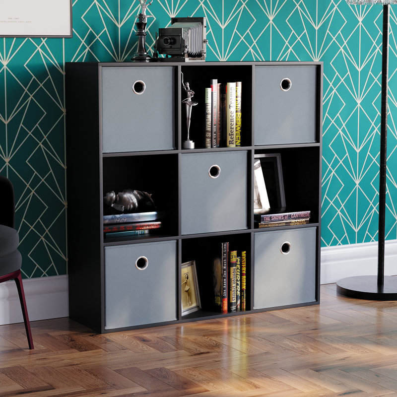 Herm 96.5cm H x 96.5cm W Cube Bookcase, Black