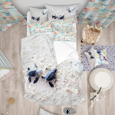 Coastal Geometric Shapes Duvet Cover
