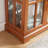 Vintage Curio Display Cabinet With Glass Doors - Antique Showcase For Collectibles, Four Adjustable Shelves, E26 Bulb Included, Perfect For Home Or Office Decor-DARK OAK