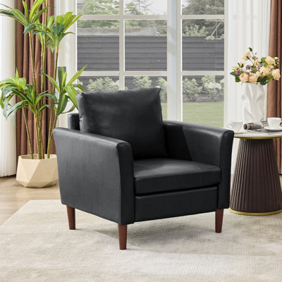 Fauteuil d'appoint en similicuir Bobur