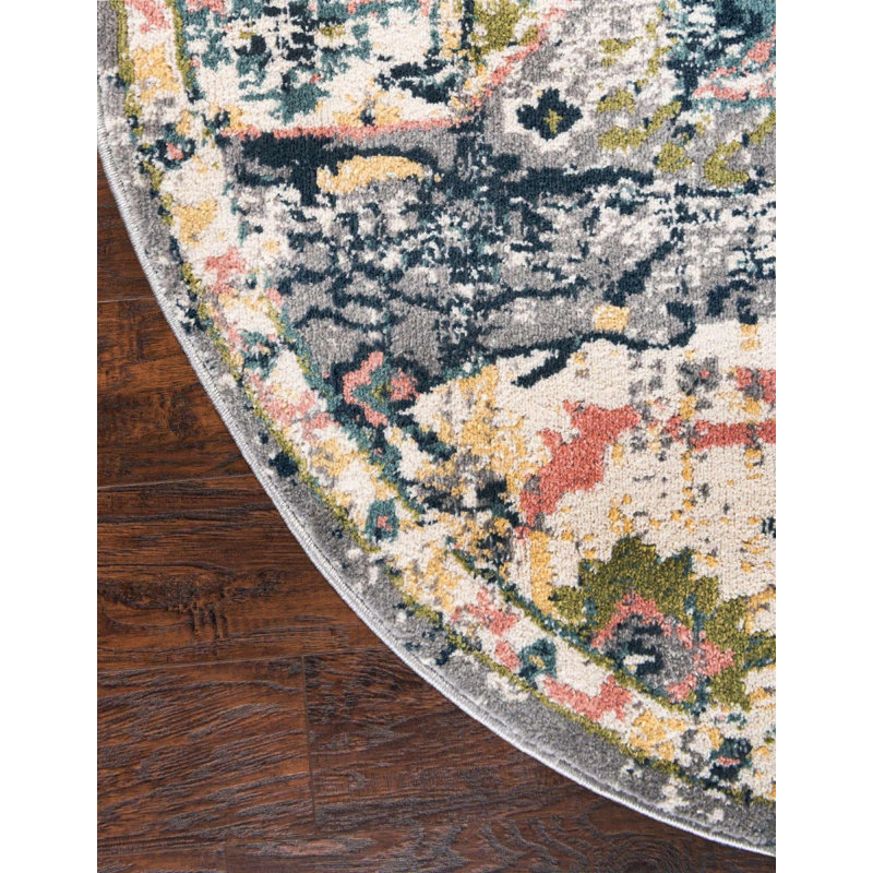 Endel Abstract Indoor Rug, Round 5'
