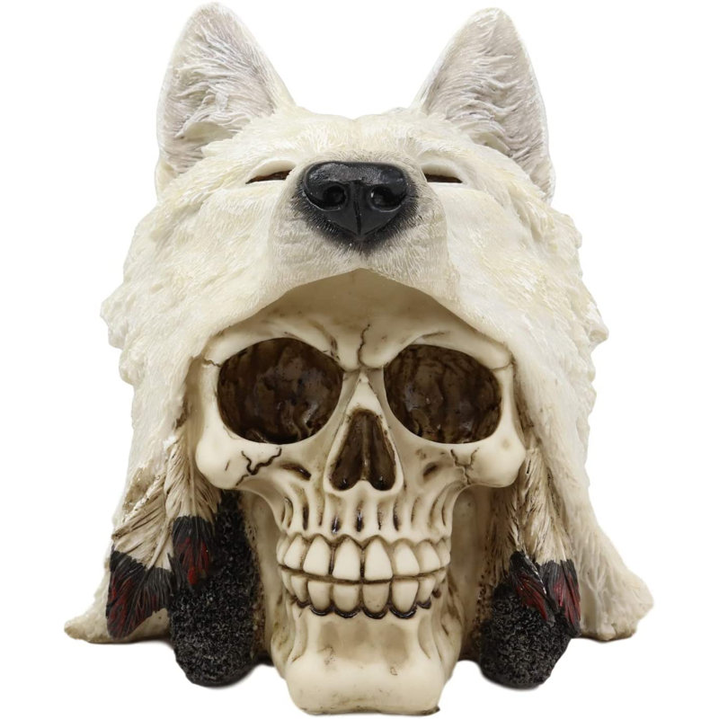 Figurine de crâne de loup solitaire Anarsja