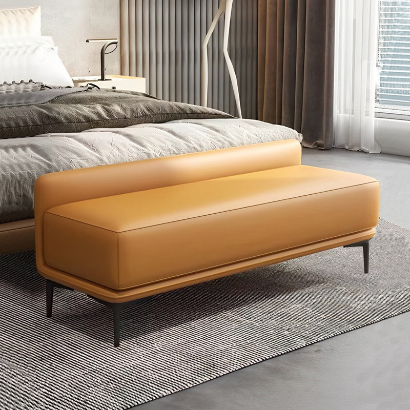 Tabouret de lit italien de luxe, H 19,68 po x l 62,99 po x P 18,11 po, Orange