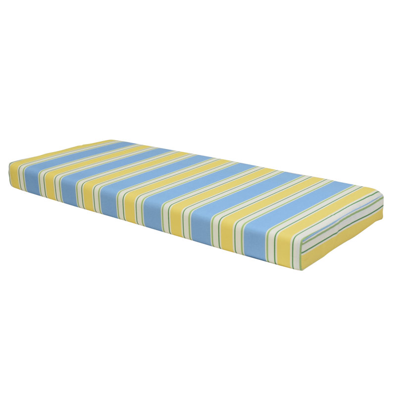 Outdoor 3'' Bench Seat Cushion, Huntington Mediterranean
