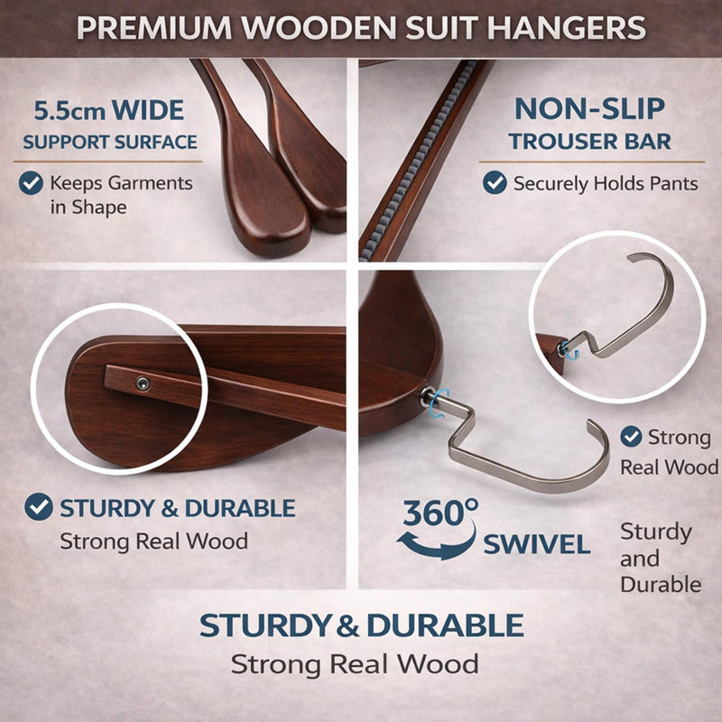 Wood Standard Hanger, Brown