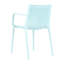 Fauteuils 4 pièces en plastique empilables toutes saisons avec capacité de charge légère et élevée, patins antidérapants, pour les cafés commerciaux, utilisation intérieure et extérieure moderne, dossier à lattes ergonomique-50128609