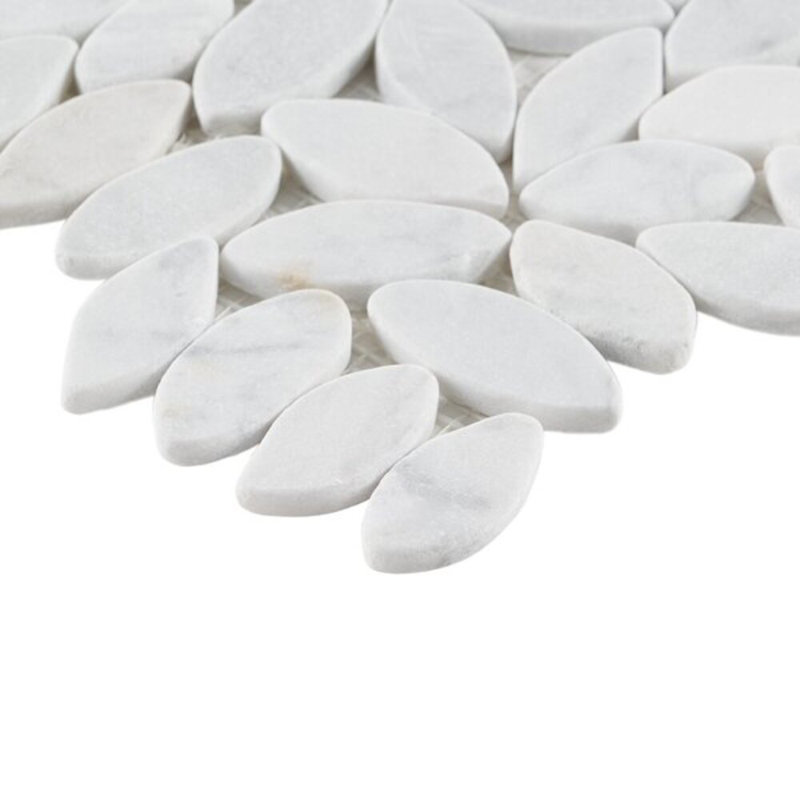 Nature Flower Carrara Marble Mosaic Tile, Natural