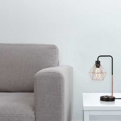 Lampe de bureau en métal avec prise USB