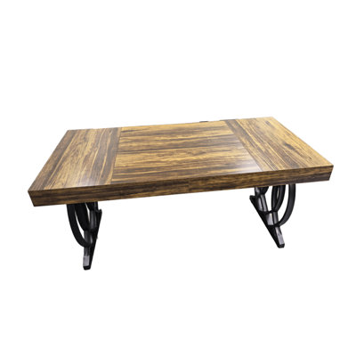 63-inch White Rectangle Dining Table With Gold Metal Base by Mercer41