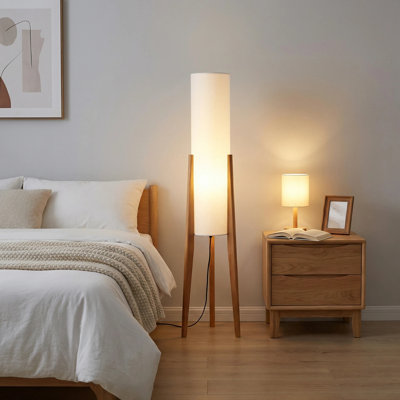 45.87'' Soild Wood Tripod Floor Lamp