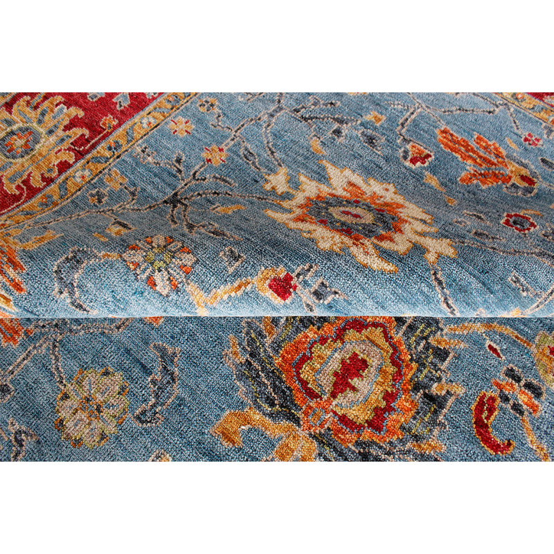 Wool Oriental Area Rug in Red, Rectangle 9' x 12'