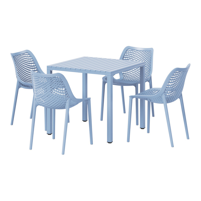 Ensemble repas carré pour 4 personnes, Blue
