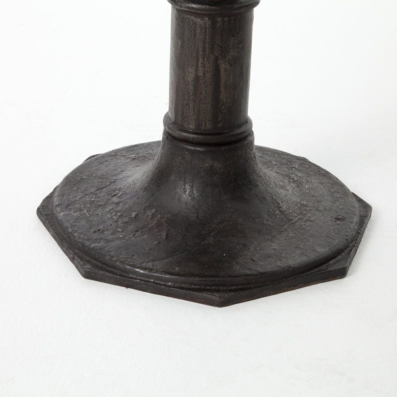 Mickley 36'' Round Marble and Iron Pedestal Dining Table