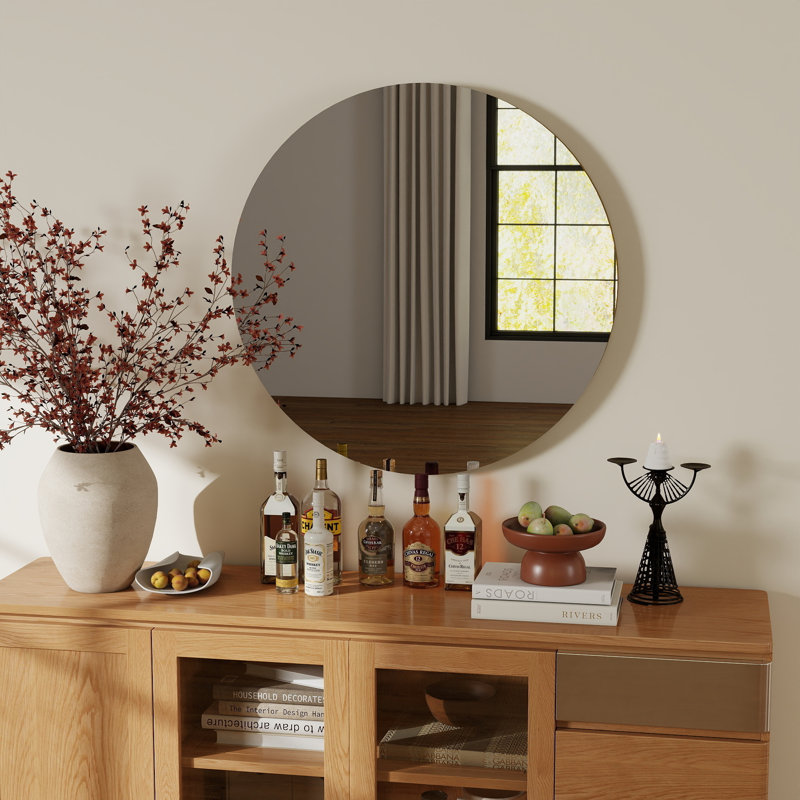 Miroir de salle de bain mural rond 80 cm | Idée de cadeau, Argent antique