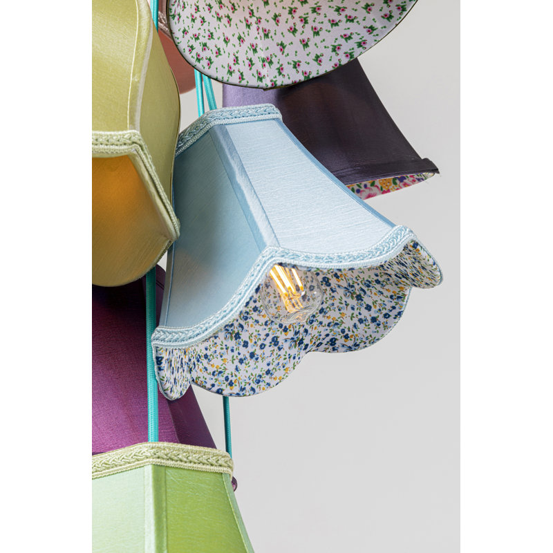 5 - Light Pendant Lamp Saloon Flowers, 116cm H x 60cm W x 60 cm D, 9, Purple/Orange/Brown