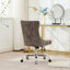 Chaise de bureau moderne rembourrée capitonnée en chenille avec base en métal chromé-1018970759