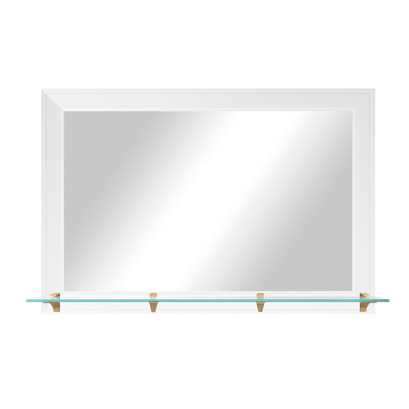 Matsuichi Mirror with Shelves, 32.5" x 72", Gallery Black/Gold