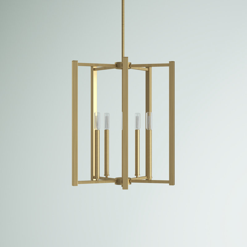 Benson Warm Brass 5-Light Lantern Pendant