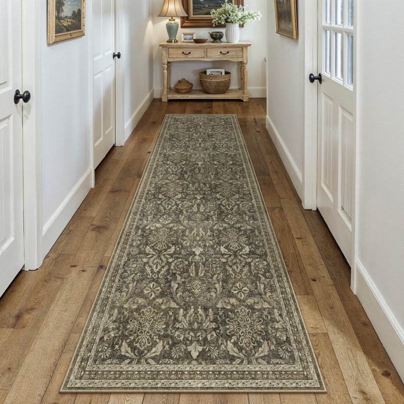Lares Machine Washable Vintage Area Rug With Non-Slip Backing, Runner 2' x 8'