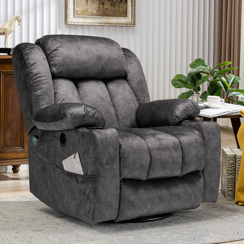 Fauteuil inclinable rembourré Kyneshia, gris