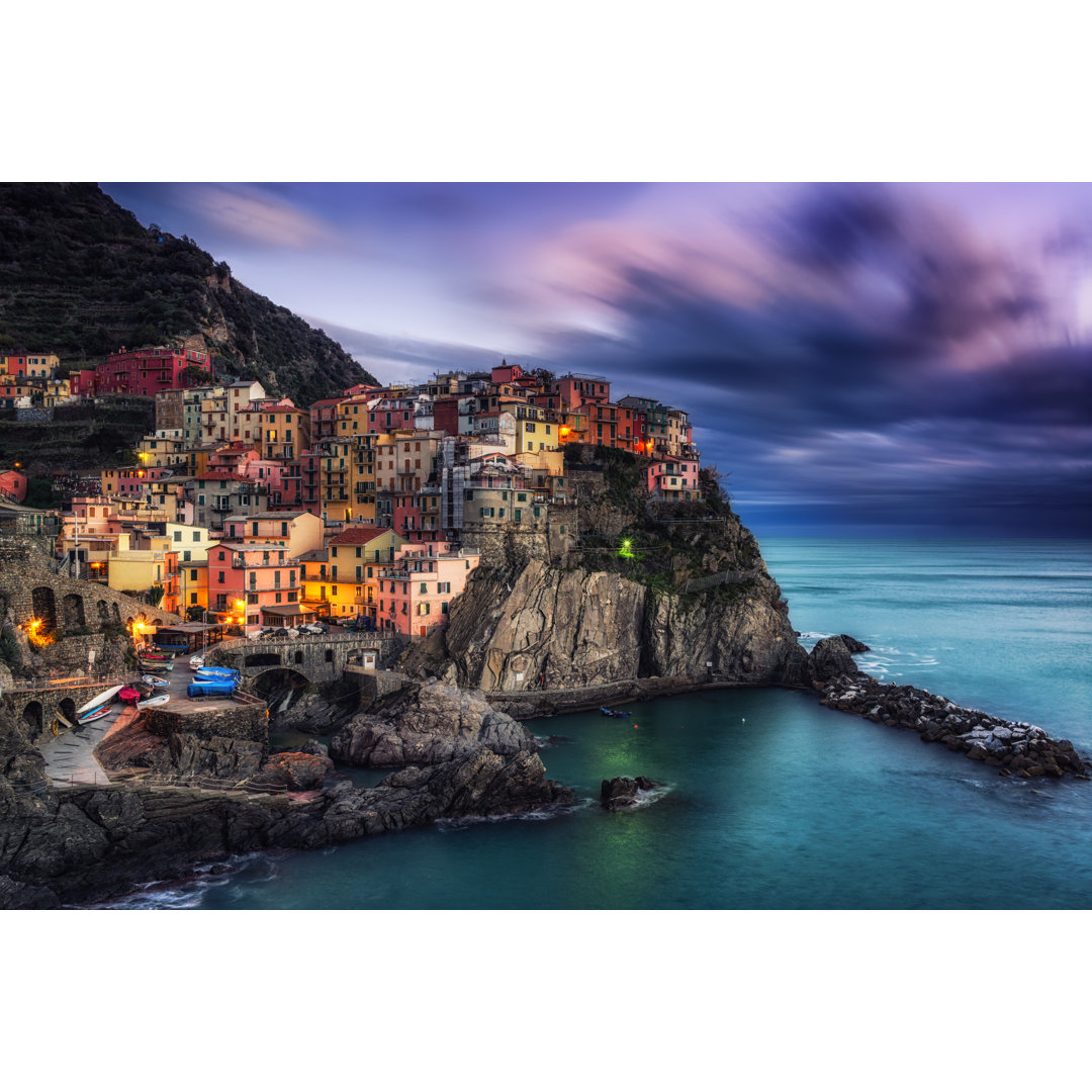 Beautiful Sunset Over Manarola by AaronChoi - Wrapped Canvas Print