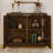 Mid Century Modern V-Shape Fluted Sideboard with Outlet Holes – Brown-1436042338