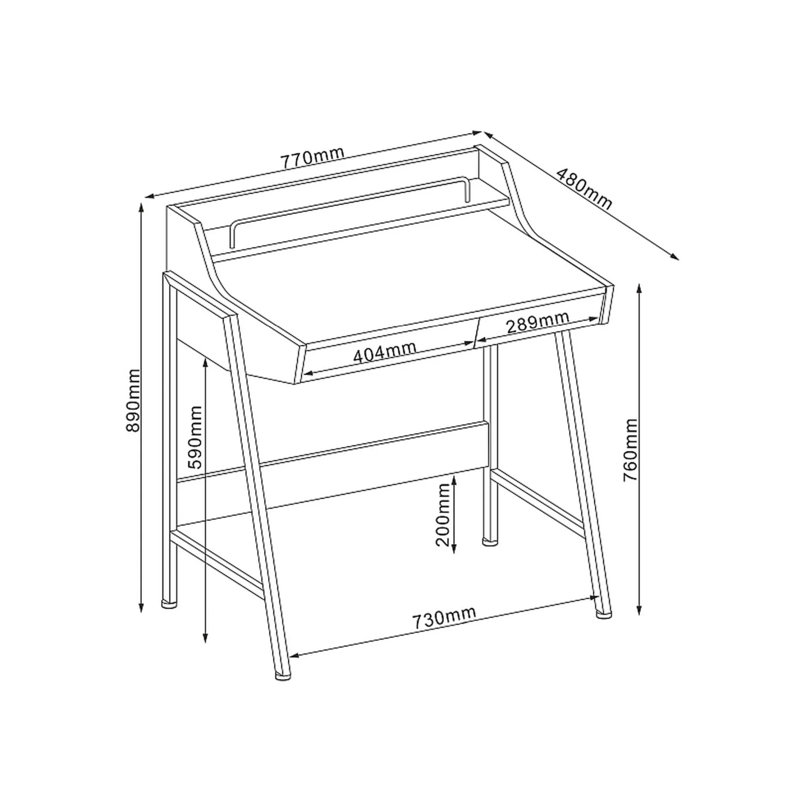 Metal Base Writing Desk