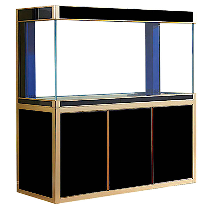 Réservoir d'aquarium rectangulaire, Noir et or, 175 gallons (H 61 po x l 59 po x P 19,7 po)