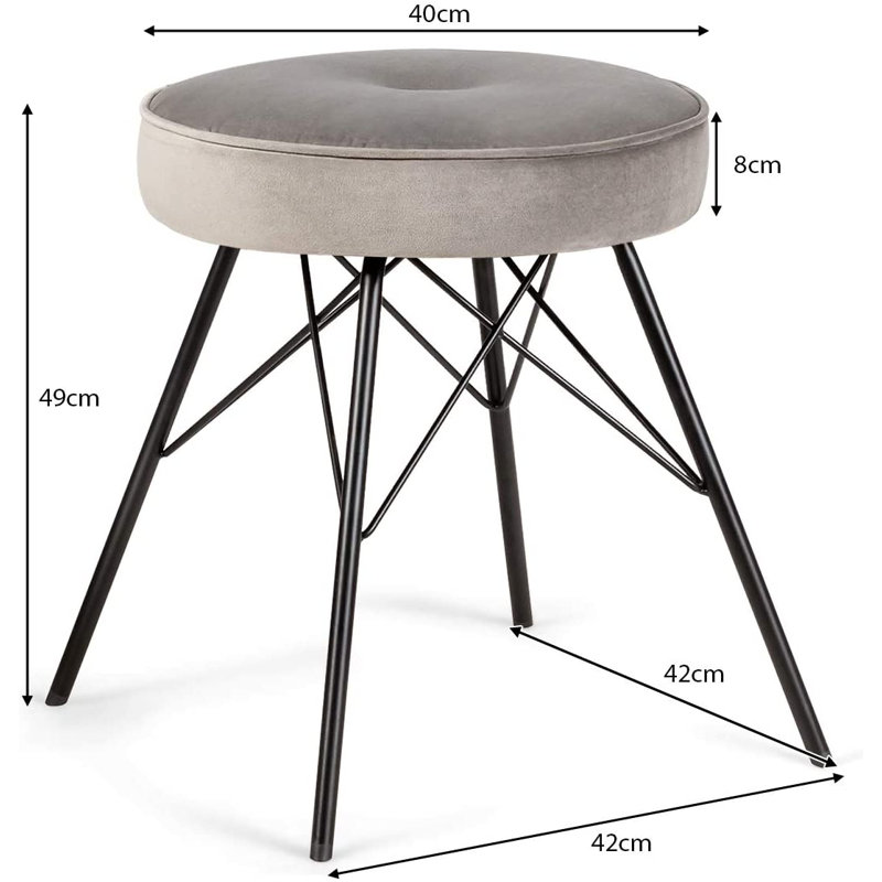 Mcdonough Iron Accent Stool, Grey