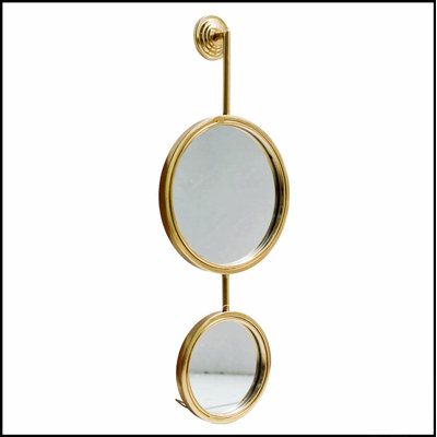 2 Circle Mirrors For Wall Decor, Unique Contemporary Gold Iron Frame For Living Room And Bedroom, 11/