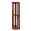 Meuble de coin d'angle, tablettes réglables en verre trempé, dos en miroir, vitrine (ampoule E26 non incluse)-68708305
