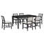 Ensemble de table de salle à manger 7 pièces pour 6 personnes et 1 table de salle à manger rectangulaire en bois pour 6 personnes avec chaises rembourrées pour la salle à manger et la cuisine (espresso)