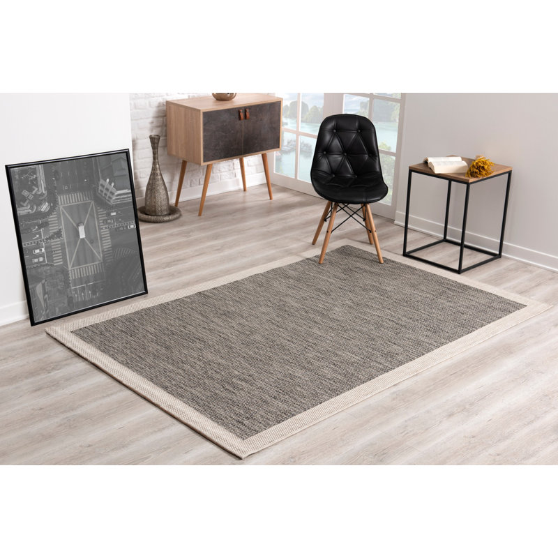 Tapis intérieur / extérieur gris Tinus, Rectangle 8 pi x 10 pi