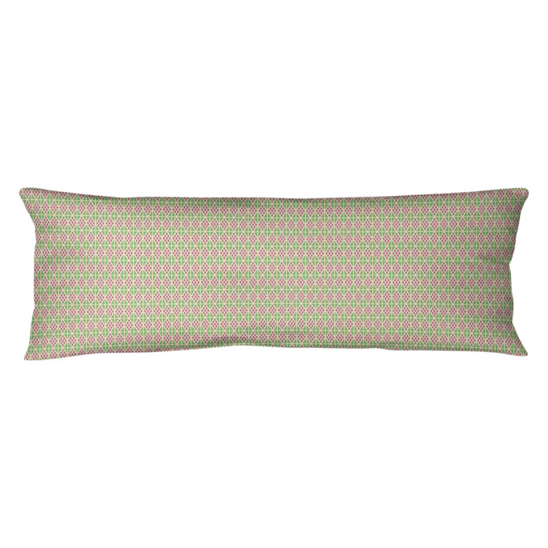 Coussin lombaire Katelyn Elizabeth, Rose / Vert, Bourre en polyester, Molleton moelleux