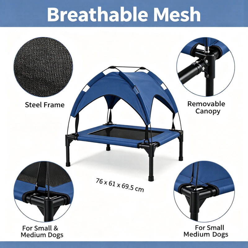 Polyester Pet Bed, Dark Blue