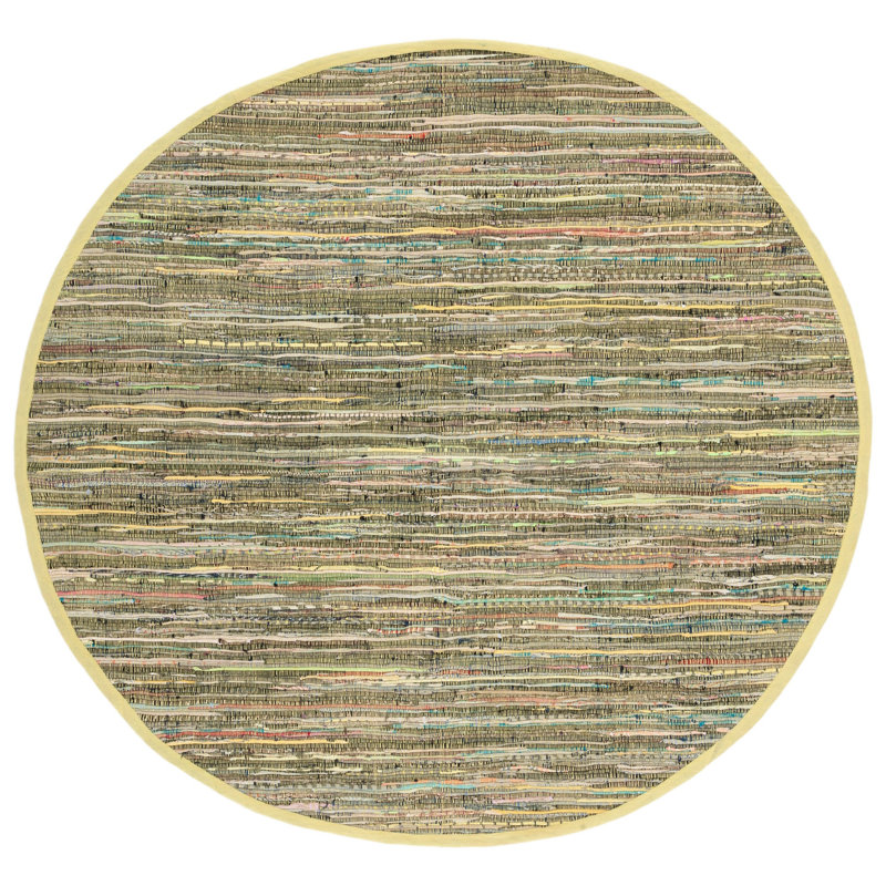 Tapis en coton tissé à la main Declan, Rond 6 pi