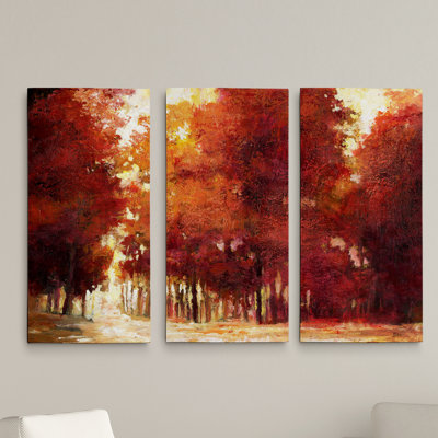 «Evening Light», ensemble de 3 reproductions d'art sur toiles
