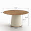 Table de salle à manger ronde 59 po avec plateau en bois véritable pour salle à manger