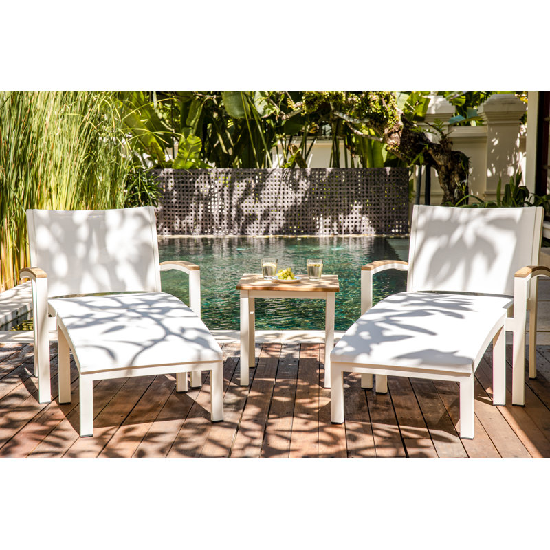 Tribeca Aluminum Sling Ottoman, White