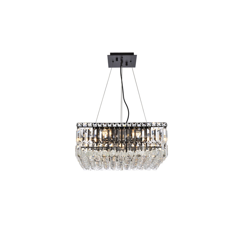Lustre Moret, Noir, H 7,5 po x l 28 po x P 28 po