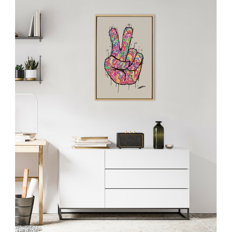 Impression sur toile encadrée, "Peace sign" par Arm of Casso