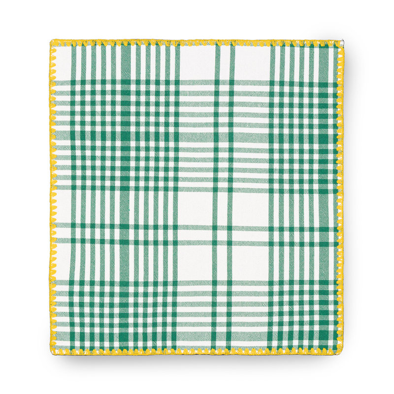 Serviette verte Trattoria 0202 (ensemble de 2), Rouge / mauve / blanc
