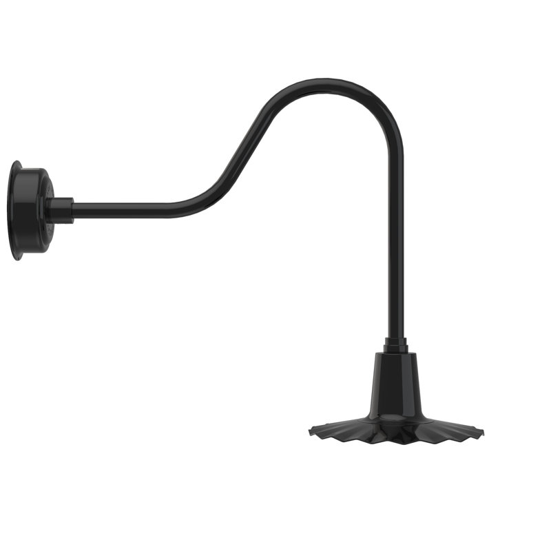 Luminaire de grange d’extérieur à del Iris, H 7,5 po x l 12 po x P 12 po, Noir