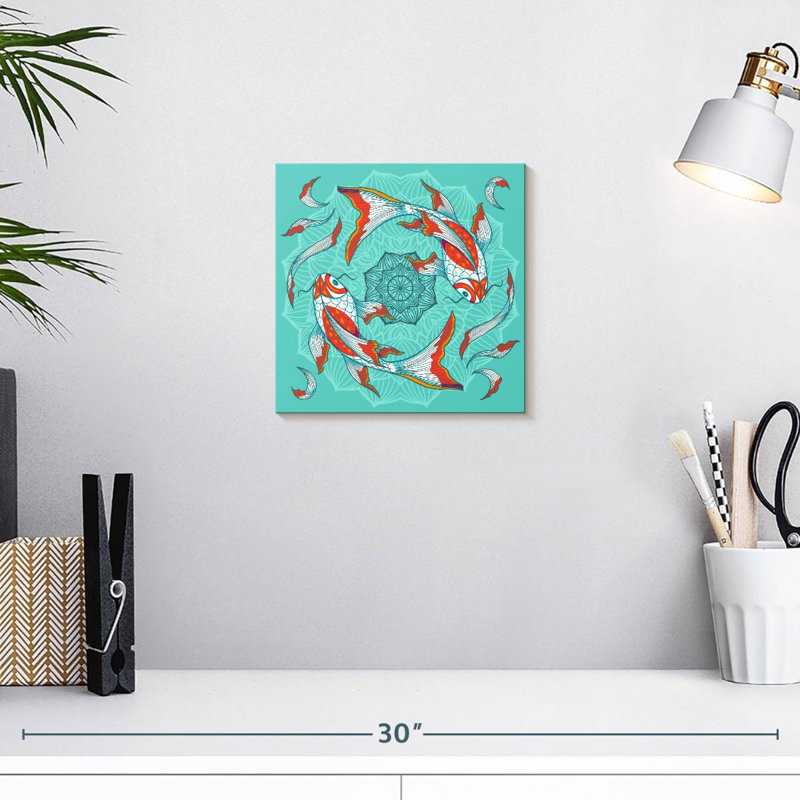 Crowle Mandala Koi Duo, H 10 po x l 10 po