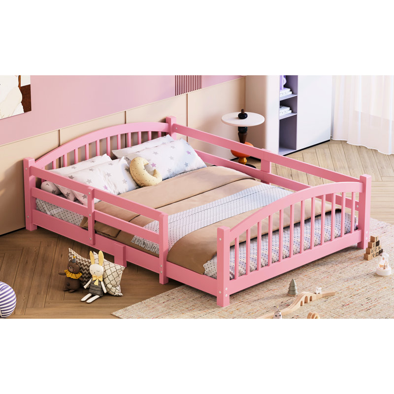 Bed, Floor Full Solid Wood Bed